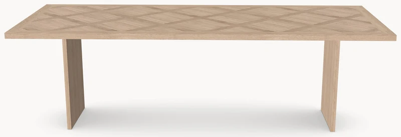 Visgraat eiken eettafel Versailles - Recht - Incl onderstel