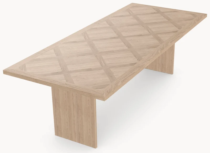 Visgraat eiken eettafel Versailles - Recht - Incl onderstel