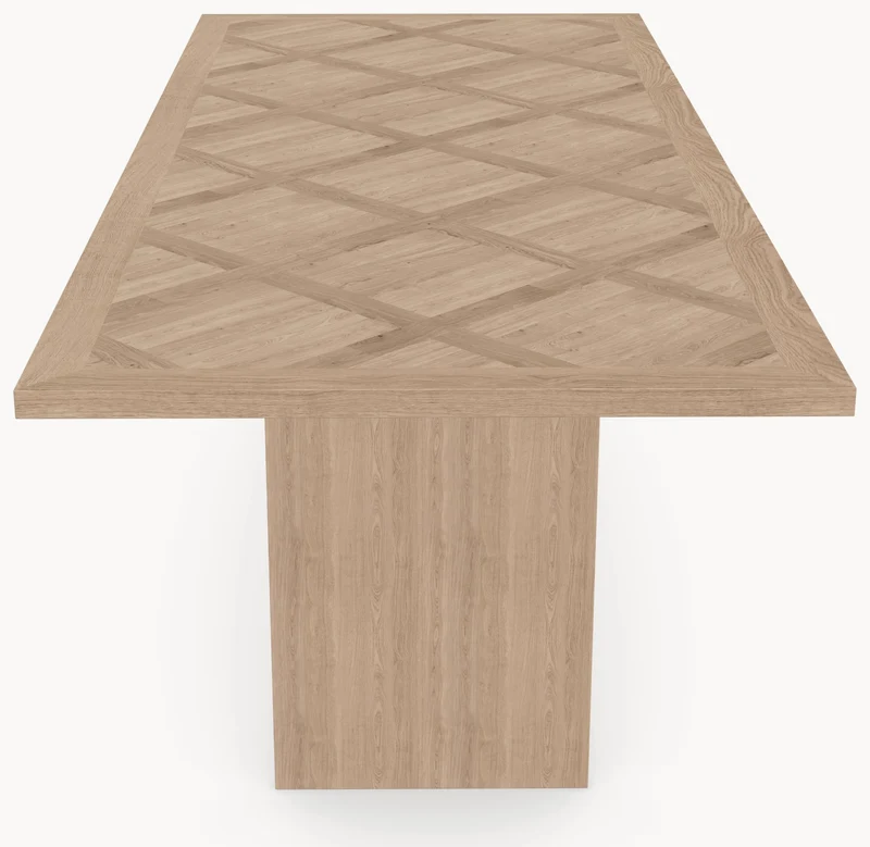 Visgraat eiken eettafel Versailles - Recht - Incl onderstel