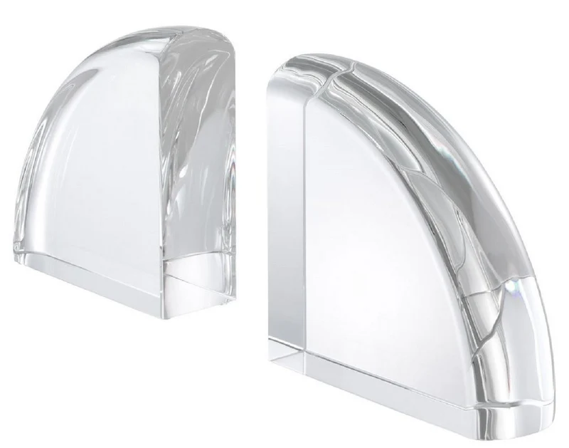 Casa Padrino Luxus Kristallglas Buchstützen Set 22 x 7,5 x H. 22,5 cm - Luxus Deko Accessoires