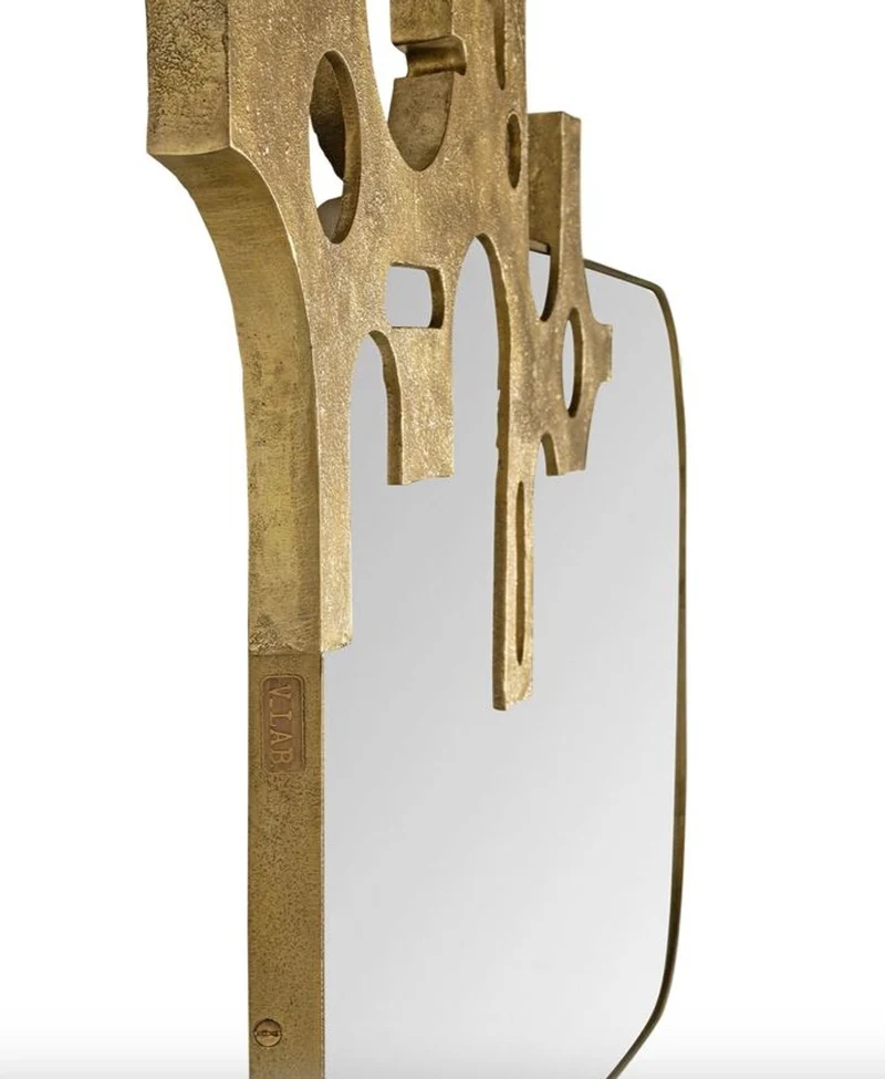 Casa Padrino Luxus Designer Spiegel Bronze - Gold Optik 81 x 54 cm - Art Design