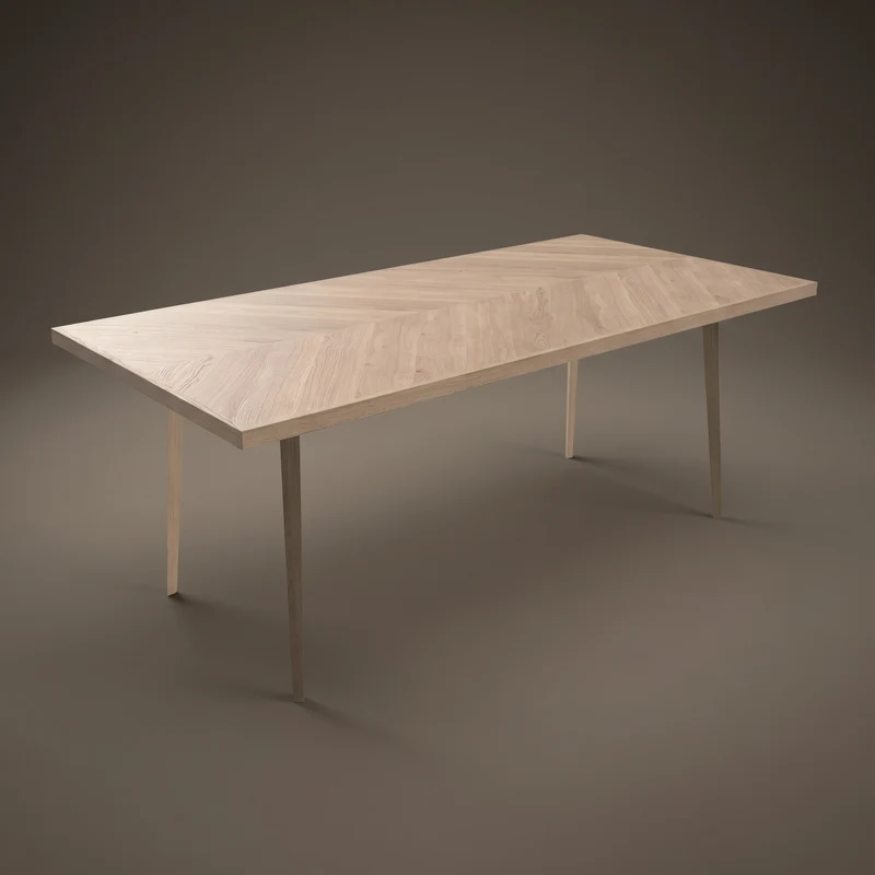 Visgraat eiken eettafel - Recht - Triangle Eiken