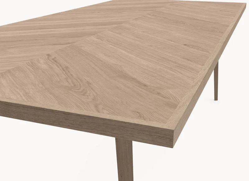 Visgraat eiken eettafel - Recht - Triangle Eiken