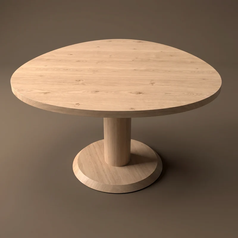 Eiken massief eettafel - Organisch Rond - Sol Eiken - Japandi