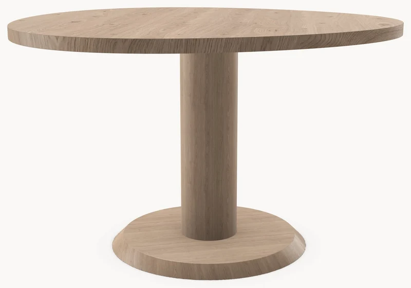 Eiken massief eettafel - Organisch Rond - Sol Eiken - Japandi