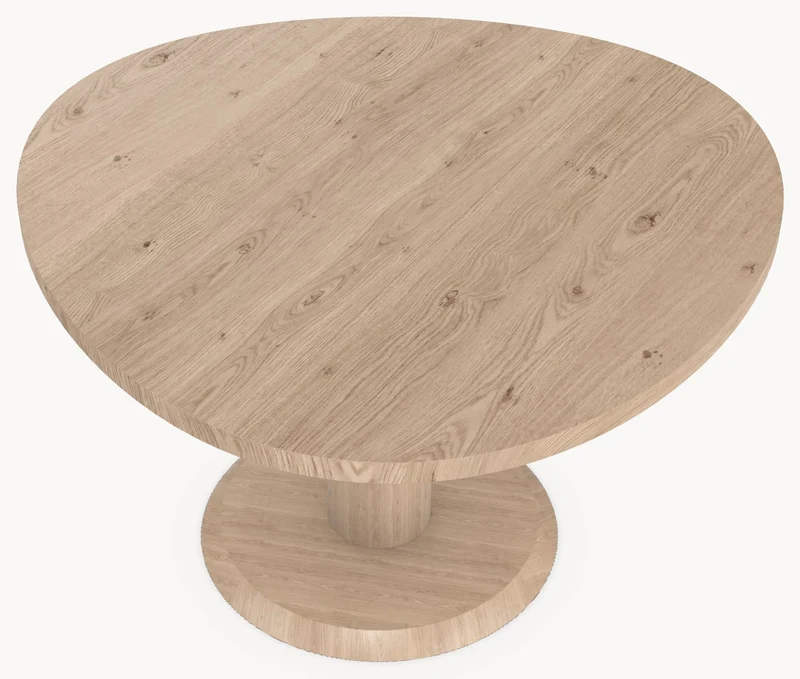 Eiken massief eettafel - Organisch Rond - Sol Eiken - Japandi