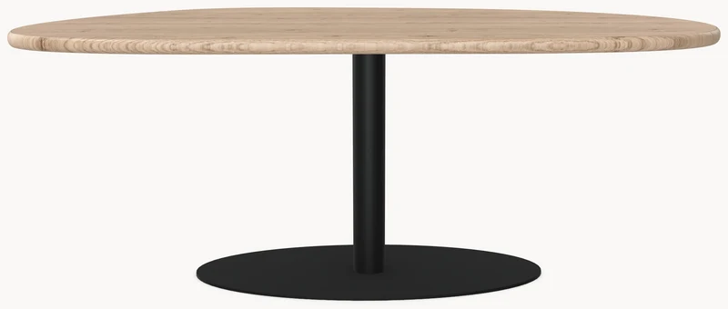 Eiken massief eettafel - Organisch B - Sol onderstel metaal