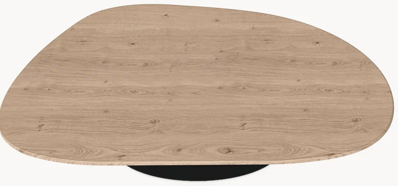 Eiken massief eettafel - Organisch B - Sol onderstel metaal