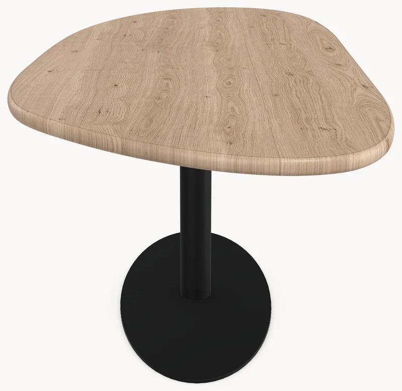 Eiken massief eettafel - Organisch B - Sol onderstel metaal