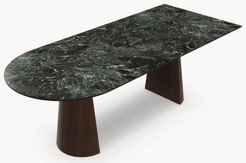 Keramiek eettafel Verde France - Recht Rond - Twin Cone Eiken