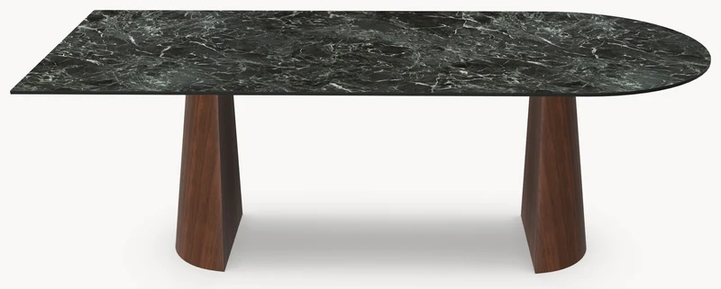 Keramiek eettafel Verde France - Recht Rond - Twin Cone Eiken