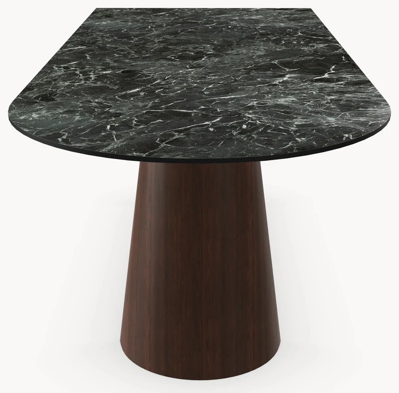 Keramiek eettafel Verde France - Recht Rond - Twin Cone Eiken