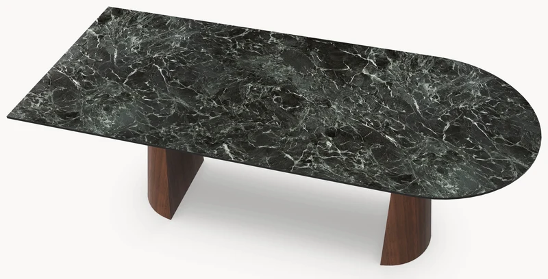 Keramiek eettafel Verde France - Recht Rond - Twin Cone Eiken