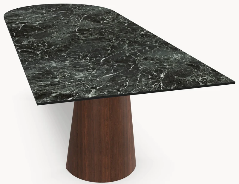 Keramiek eettafel Verde France - Recht Rond - Twin Cone Eiken