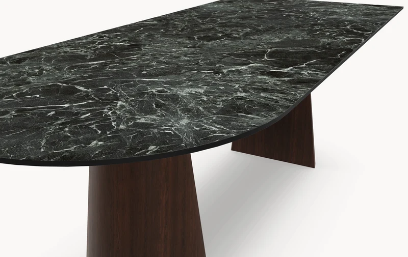 Keramiek eettafel Verde France - Recht Rond - Twin Cone Eiken