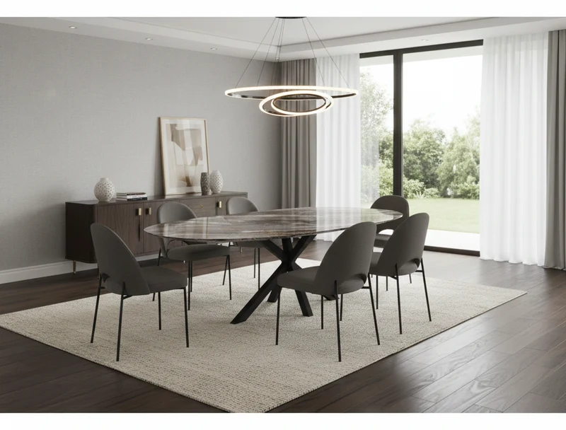 Keramiek eettafel Orobico Luxe - Organisch B - Matrix Metaal