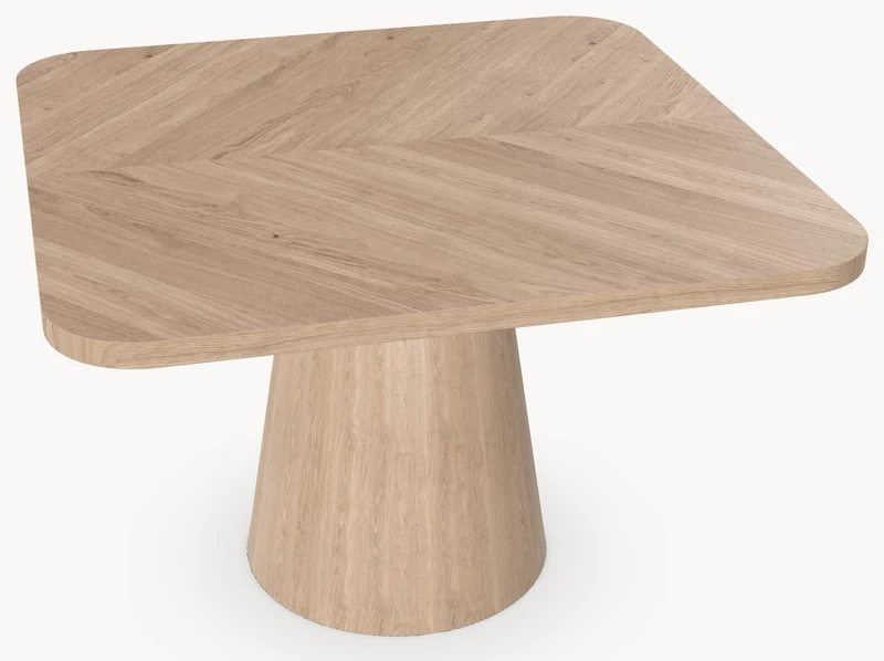 Visgraat eiken eettafel - Vierkant - Cone Eiken