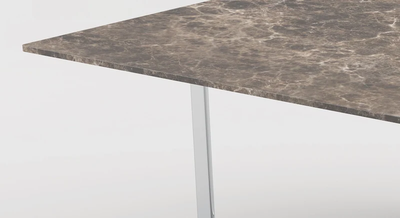 Casa Padrino Luxus Couchtisch Silber / Braun 160 x 80 x H. 40 cm - Moderner rechteckiger Wohnzimmertisch mit Marmorplatte und Edelstahl Gestell - Luxus Kollektion
