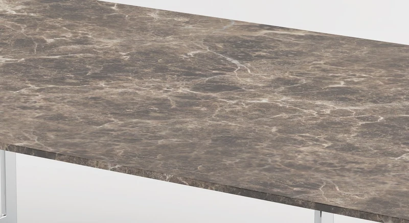 Casa Padrino Luxus Couchtisch Silber / Braun 160 x 80 x H. 40 cm - Moderner rechteckiger Wohnzimmertisch mit Marmorplatte und Edelstahl Gestell - Luxus Kollektion