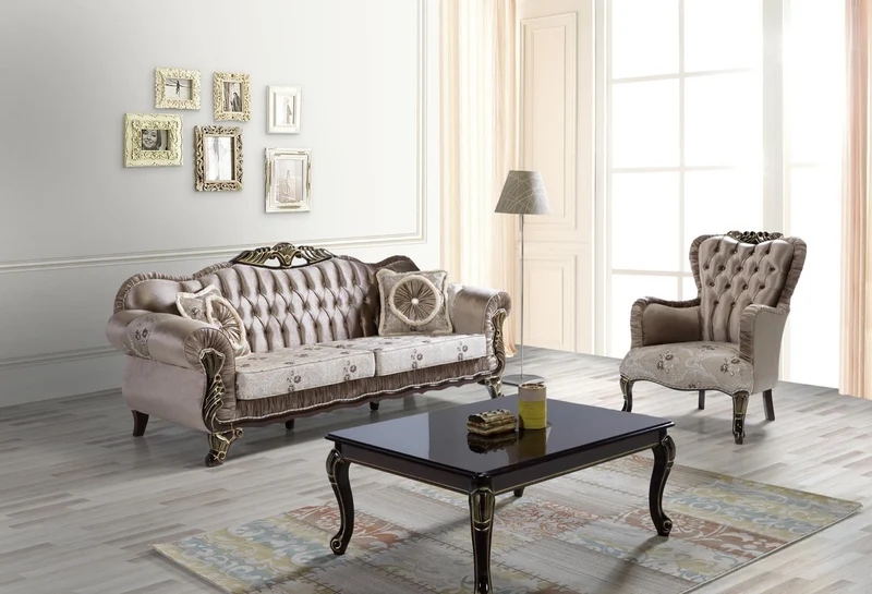 Casa Padrino Barock Couchtisch Schwarz / Gold 104 x 80 x H. 45 cm - Massivholz Wohnzimmertisch im Barockstil - Barock Wohnzimmer Möbel