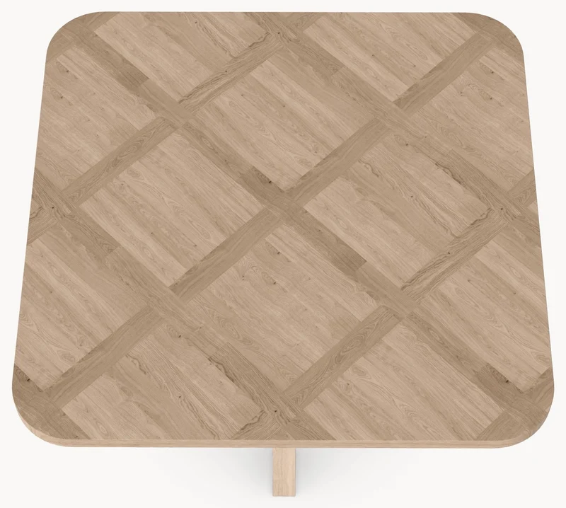 Visgraat eiken eettafel Versailles - Vierkant - Eiken Matrix