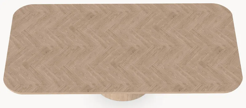 Visgraat eiken eettafel - Recht Radius - Cone eiken