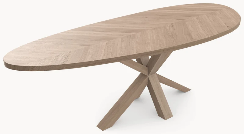Visgraat eiken eettafel - Kiezel B - Matrix Eiken
