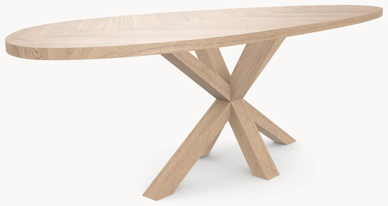 Visgraat eiken eettafel - Kiezel B - Matrix Eiken