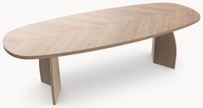 Visgraat eiken eettafel - Deens Recht - V Eiken