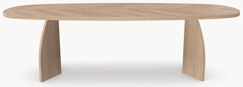 Visgraat eiken eettafel - Deens Recht - V Eiken