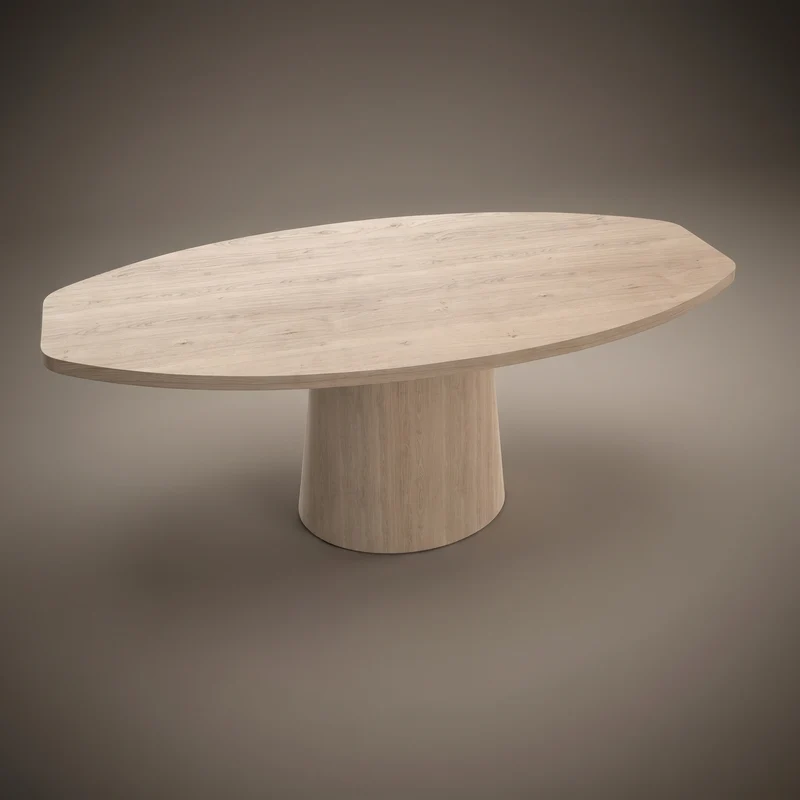 Eiken massief eettafel - Half Ovaal - Cone Eiken