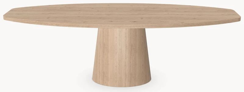 Eiken massief eettafel - Half Ovaal - Cone Eiken
