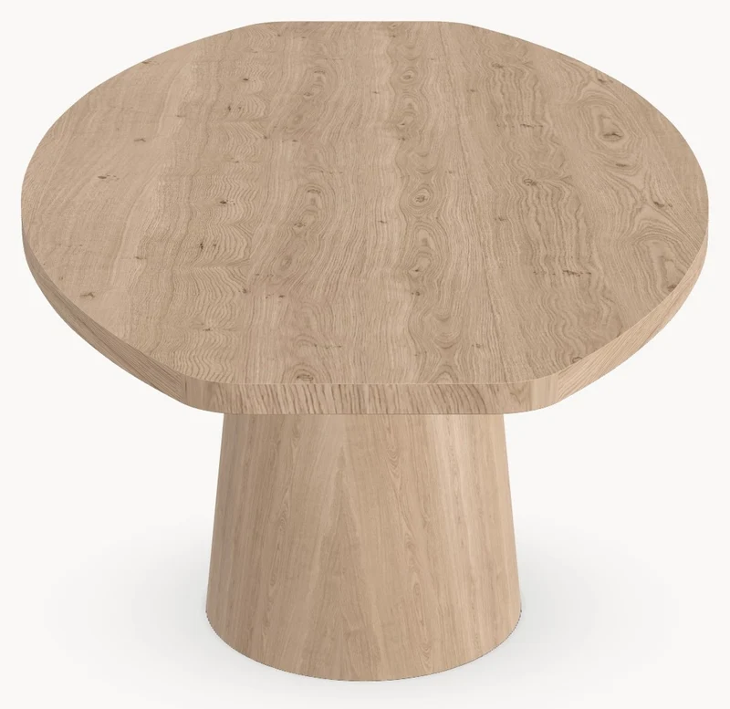 Eiken massief eettafel - Half Ovaal - Cone Eiken