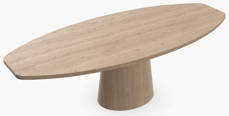 Eiken massief eettafel - Half Ovaal - Cone Eiken