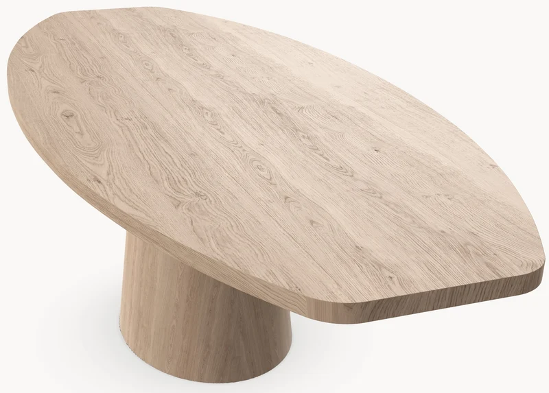 Eiken massief eettafel - Half Ovaal - Cone Eiken