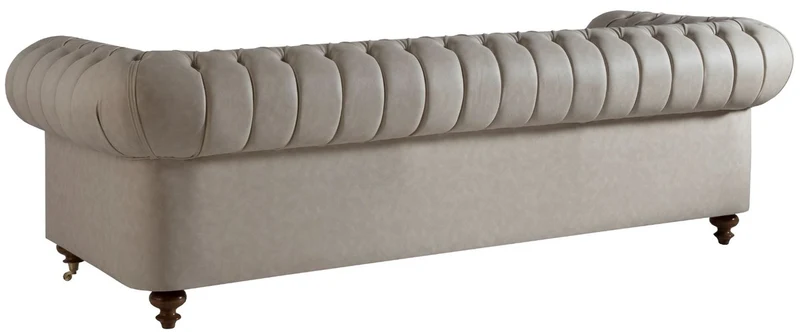 Casa Padrino Luxus Chesterfield Sofa Grau / Braun 240 x 100 x H. 78 cm - Edles Wohnzimmer Sofa - Chesterfield Möbel