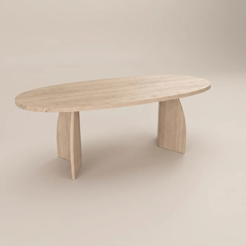 Eiken massief eettafel - Deens Rond - V eiken