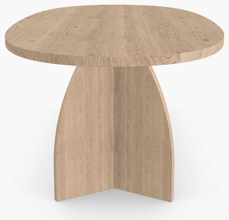 Eiken massief eettafel - Deens Rond - V eiken