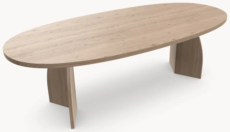 Eiken massief eettafel - Deens Rond - V eiken