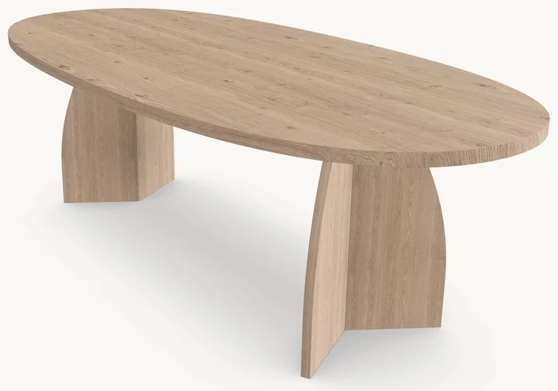 Eiken massief eettafel - Deens Rond - V eiken