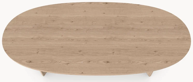 Eiken massief eettafel - Deens Rond - V eiken