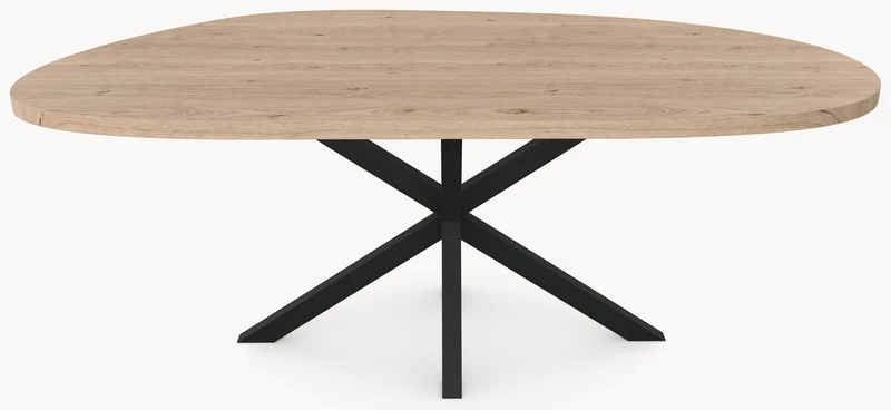 Eiken massief eettafel - Organisch - Matrix metaal