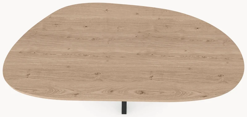 Eiken massief eettafel - Organisch - Matrix metaal
