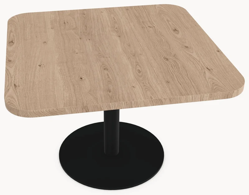 Eiken massief eettafel - Vierkant - Sol Metaal