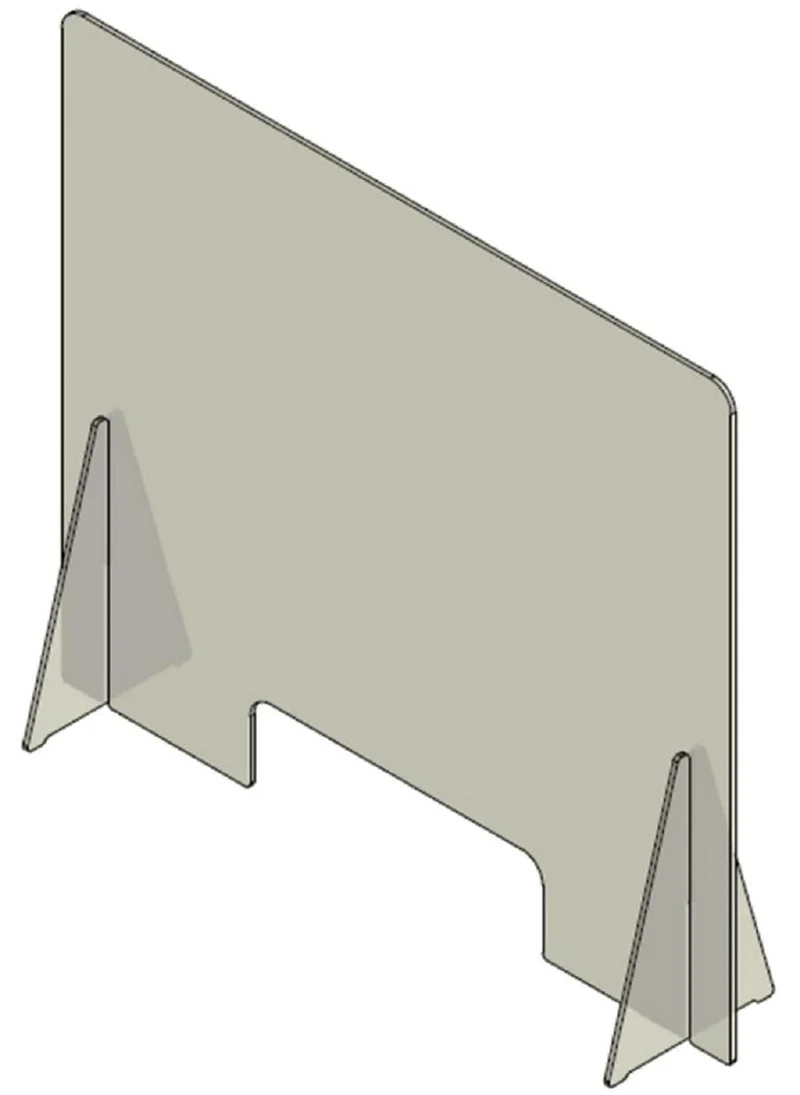 Casa Padrino Trennscheibe mit Durchreiche aus Kunststoff Transparent 60 x H. 70 cm - Spuckschutz für Empfangstheken