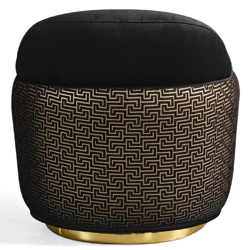 Casa Padrino Luxus Sessel Schwarz / Gold 85 x 80 x H. 85 cm - Wohnzimmer Sessel - Hotel Sessel - Wohnzimmer Möbel - Luxus Möbel - Wohnzimmer Einrichtung - Luxus Einrichtung - Möbel Luxus