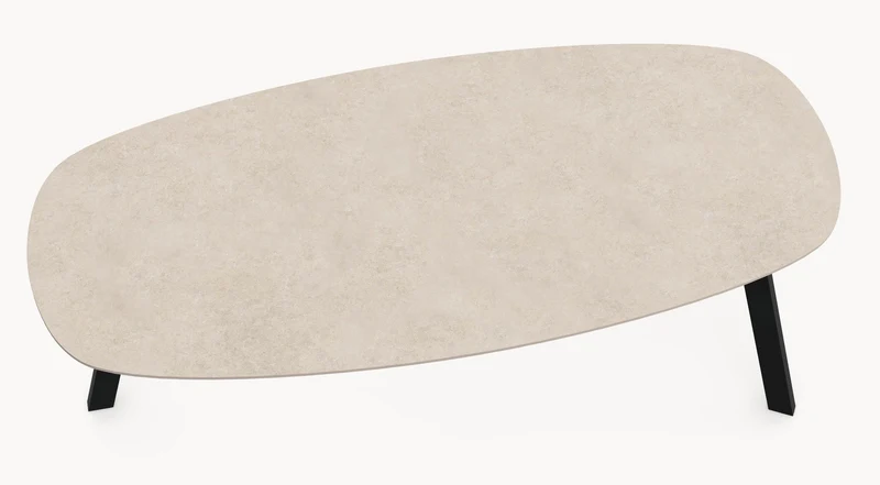 Keramische tafel Paladium Ivory - Deens Ovaal - Trias