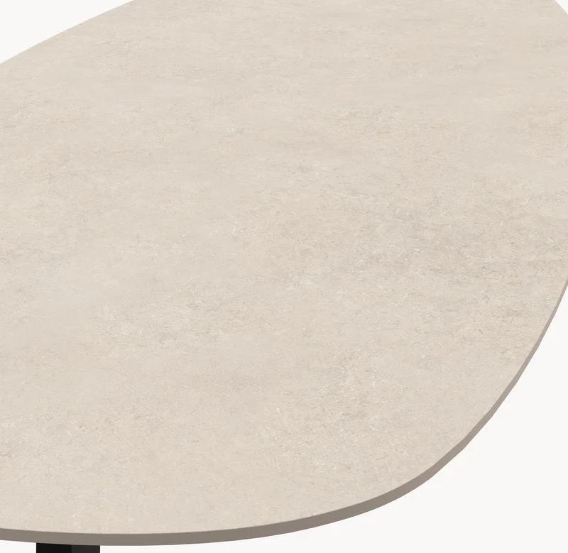 Keramische tafel Paladium Ivory - Deens Ovaal - Trias