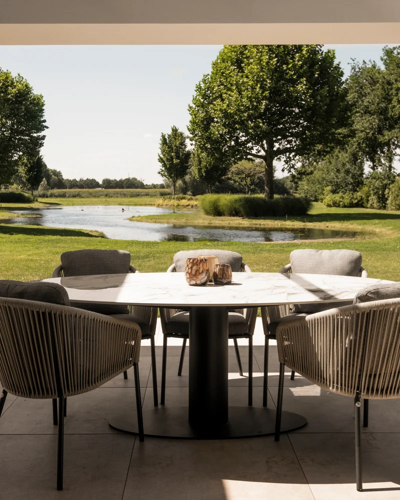 Keramische tafel Calacatta Oro - Ovaal - Ossy onderstel