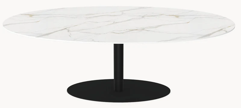 Keramische tafel Calacatta Oro - Ovaal - Ossy onderstel
